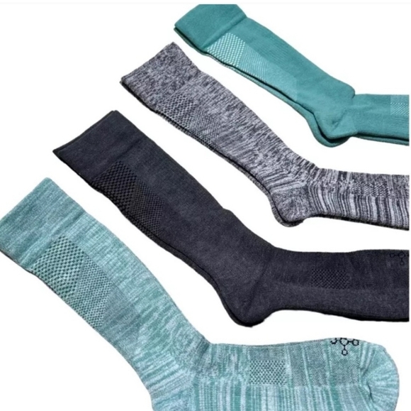 TOMMIE COPPER Compression Over Calf Socks Jade Green 4 Pc Nanoglide Large NWT - Picture 3 of 15